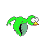 green bird